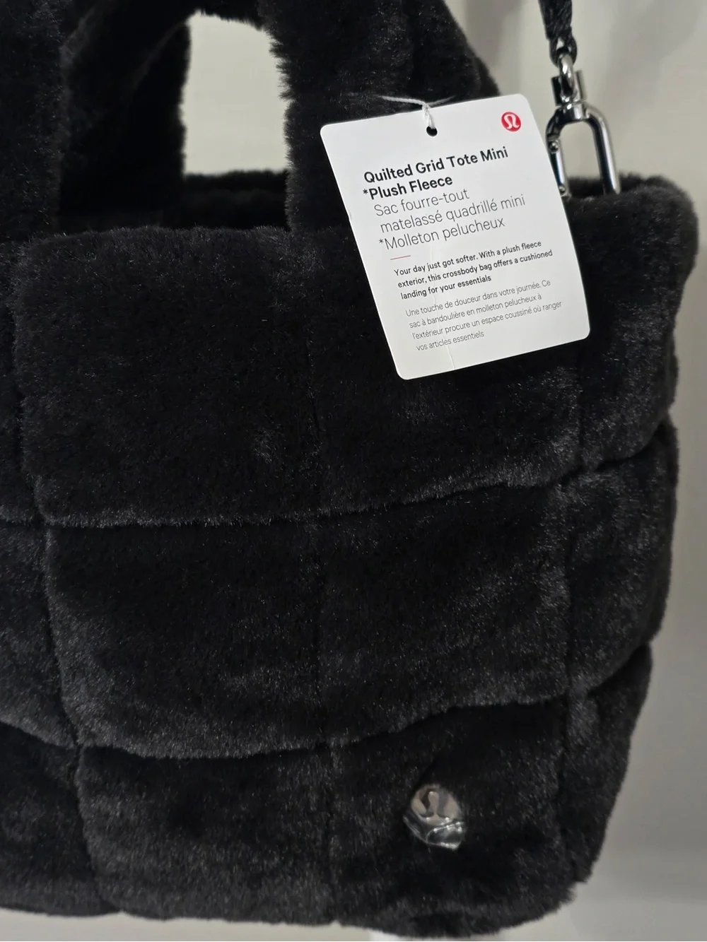 Lululemon Quilted Grid Tote Bag Mini 5L *Plush Fleece- NWT Black ⭐️